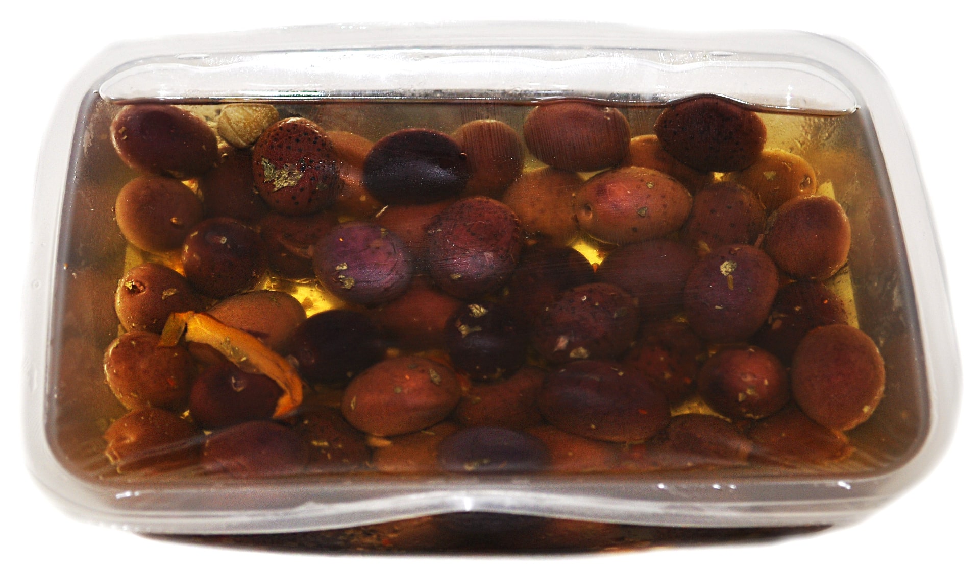 Olive nere greche marinte vaschetta gr. 350