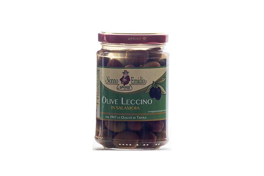 Olive Leccino in salamoia: Vasetto gr. 314