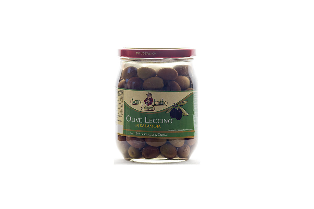 Olive Leccino in salamoia: Vasetto gr. 580