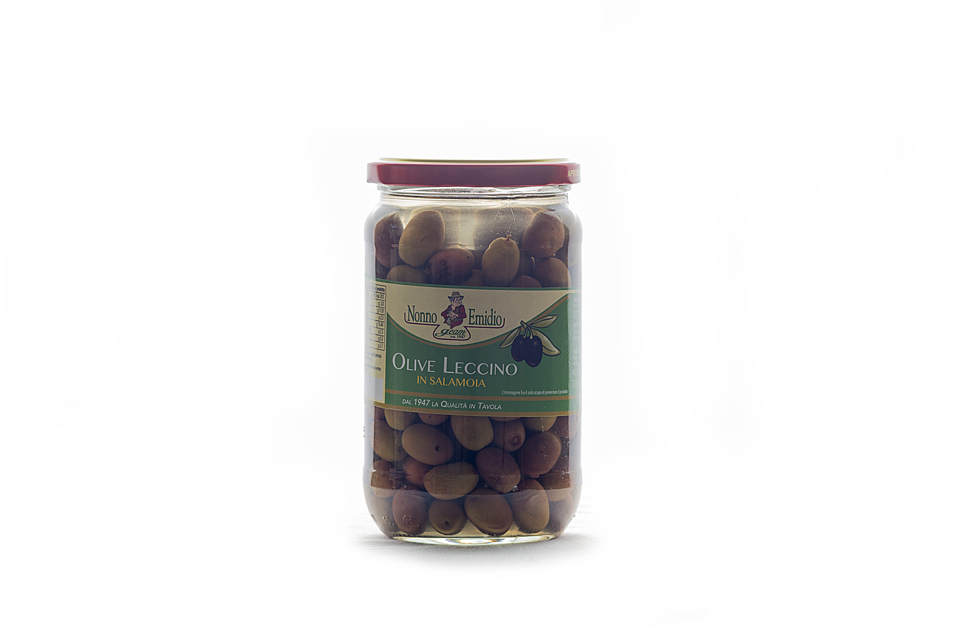 Olive Leccino in salamoia: Vasetto gr. 720