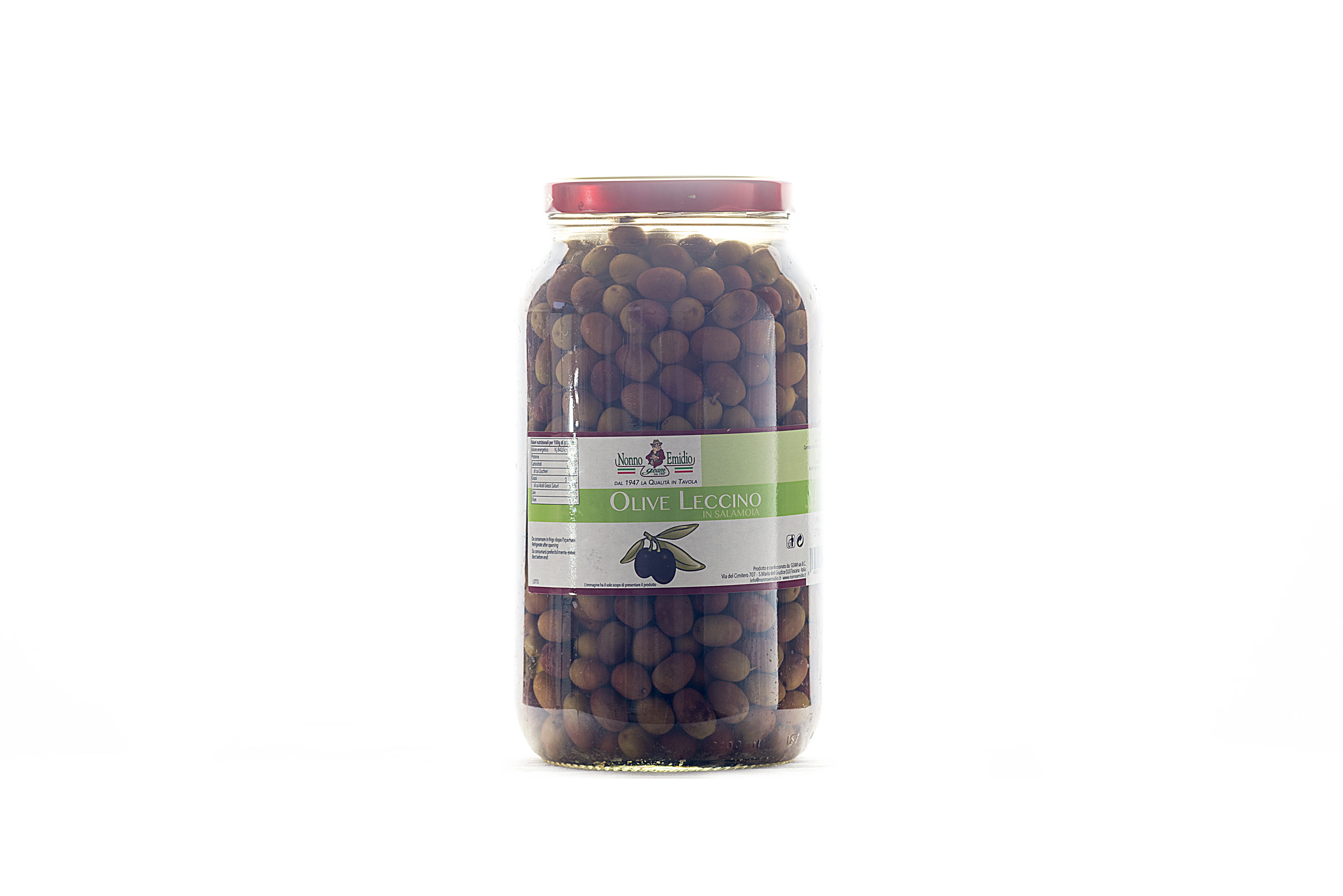 Olive Leccino in salamoia: Vaso gr. 3100