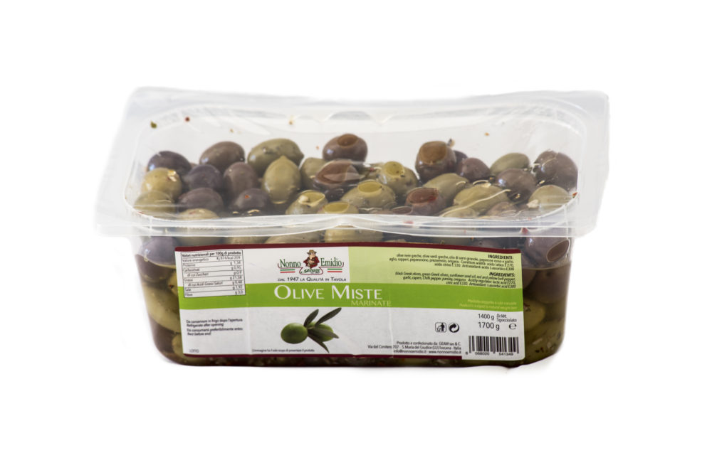 Olive Miste marinate vaschetta gr: 1,700